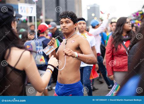 LIMA PERU JUNE 29 2019 Gay Pride Day March Held In The Streets Near