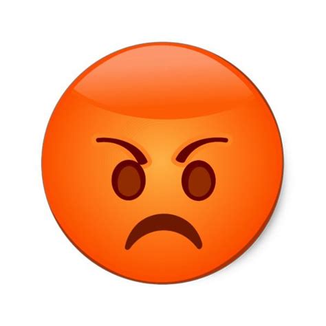 Angrymad Emoji Classic Round Sticker Zazzle Emoji Pictures Mad Face Angry Emoji