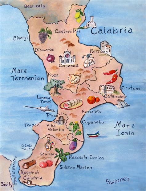 Calabria Italy Map Custom | Etsy | Calabria italy, Calabria italy map ...