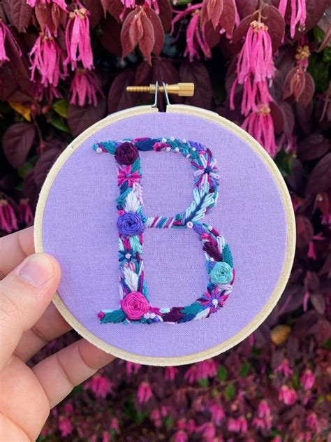 PDF Pattern Letter B Floral Monogram Embroidery Pattern | Etsy in 2021 ...