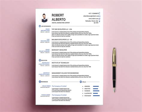 Classic Resume Template Free Download With Doc And Psd Formats In 2024