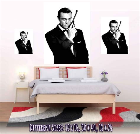Sean Connery Poster James Bond With Gun Poster Vintage Photo Etsy