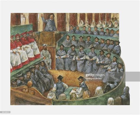 Illustration Of Catholic Leaders Meeting At Council Of Trent During