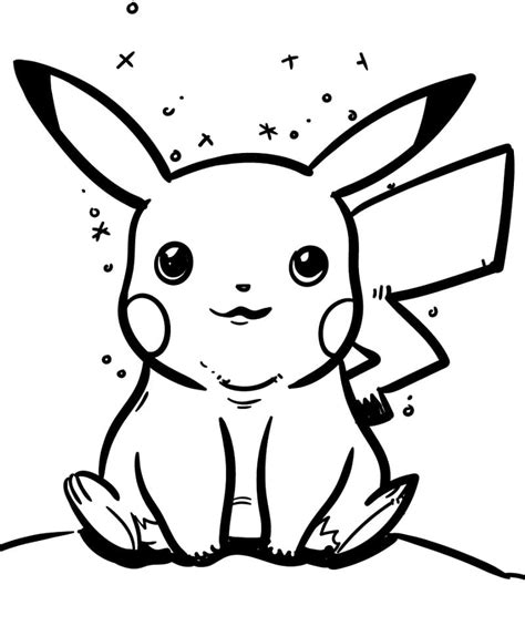 Dibujos De Adorable Pikachu 6 Para Colorear Para Colorear Pintar E