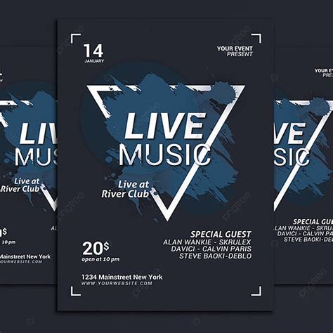 Live Music Flyer Template For Free Download On Pngtree
