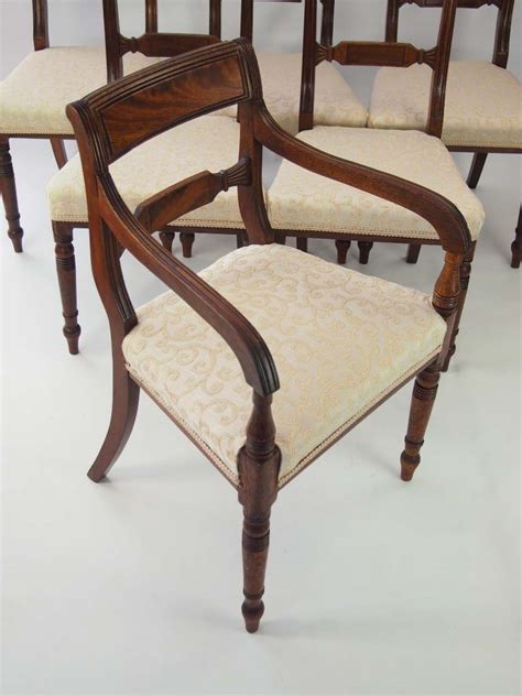 Set 6 Antique Regency Mahogany Dining Chairs For Sale