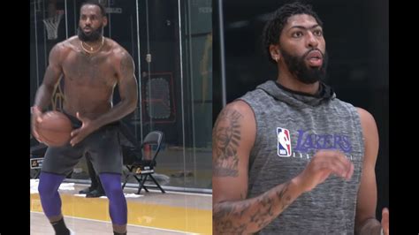 Lebron James And Anthony Davis Shooting Workout At Lakers Practice Before