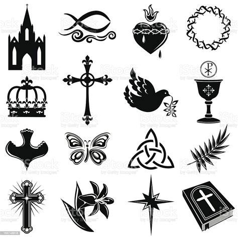 Christian Symbols Stock Vector Art And More Images Of Bible