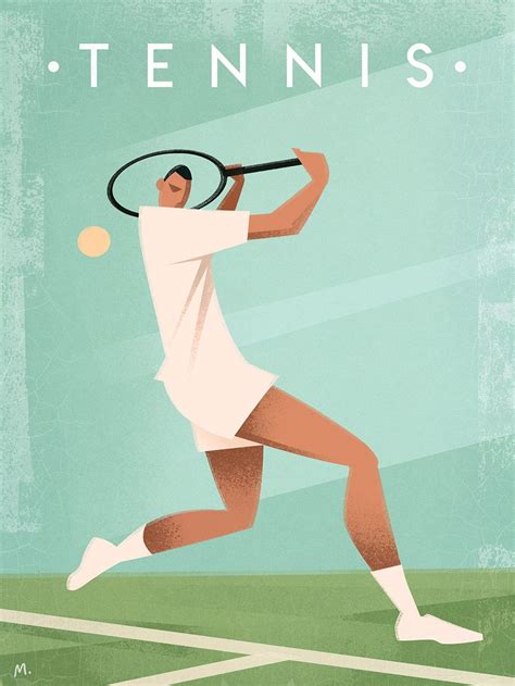 Vintage Tennis Poster Martin Wickstrom Tennis Art Tennis Posters