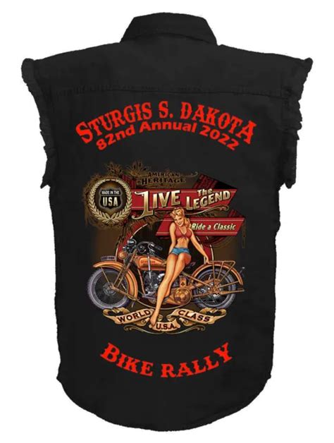 mens sturgis bike rally 2022 live the legend sexy babe black denim biker shirt 39 97 picclick