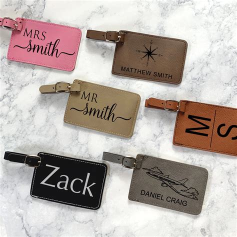 Custom Engraved Luggage Tag Leather Luggage Tag Personalized Name Tag