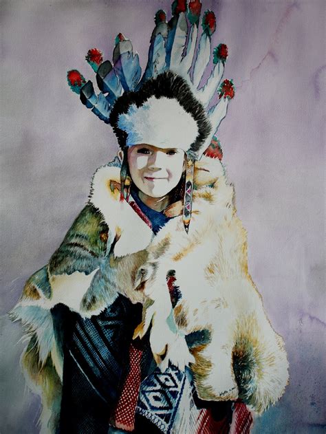 Native American Girl Watercolor Painting Filipino Culture Painting