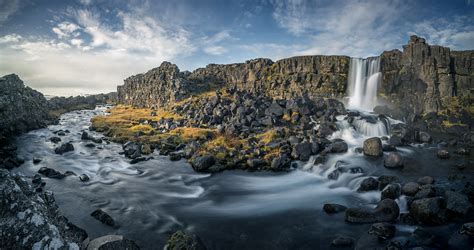 Oxararfoss Iceland A Panorama View Of Oxararfoss Waterfall Flickr