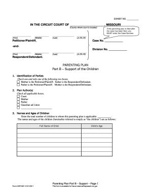 Parenting plan missouri - Fill Out and Sign Printable PDF ...