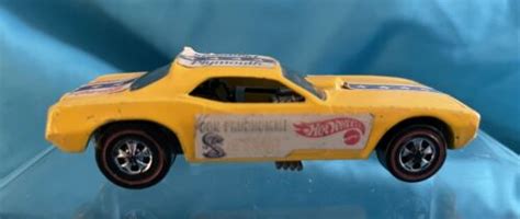 Rare Vintage Hot Wheels Redline 1969 Yellow Snake Ii Funny Car 164