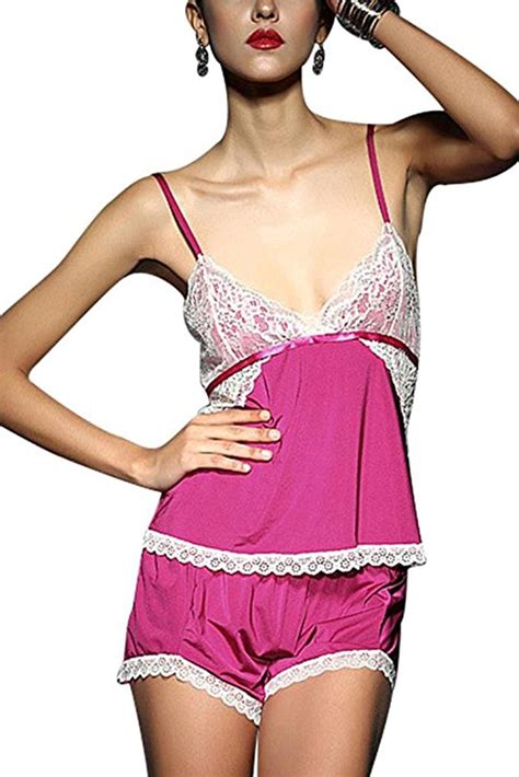 Booty Gal Womens Sexy Lingerie Lace Pajama Top And Shorts Nightwear Sets Sleepwear