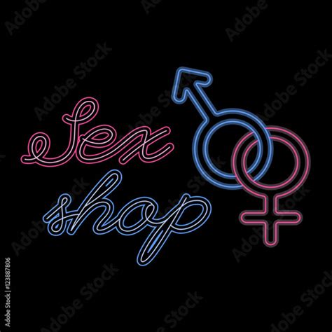 Sex Shop Logo Template Neon Signage Editable Vector Design Element Intimate Xxx Adult Store
