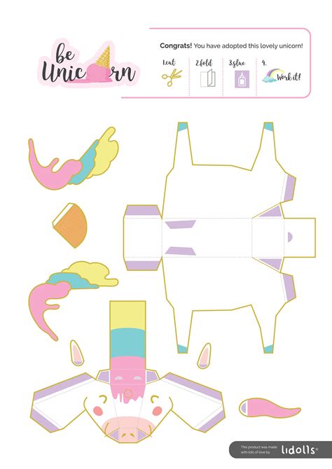 Diy Unicorn Papercraft Printable Download Diy Party Decorations