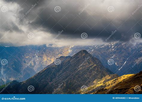 Cloudy Rainy Mountains Himalayas India Stock Photo Image Of Events