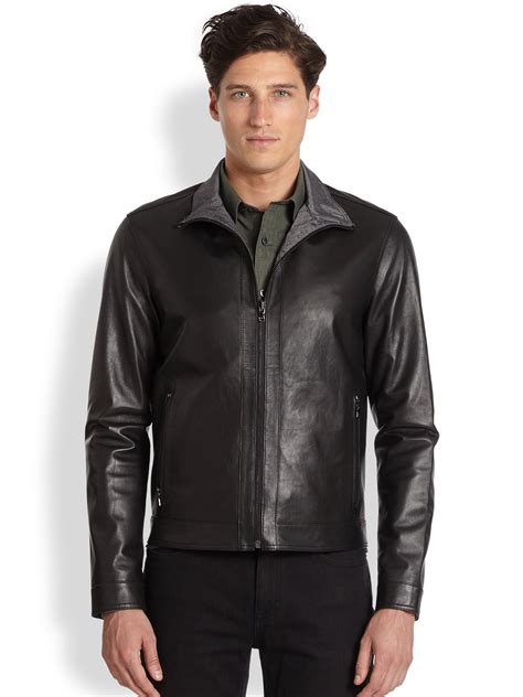 Michael Kors Reversible Leather Jacket In Black For Men Lyst