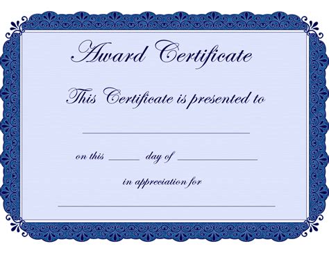 Free Printable Award Certificate Borders Award Certificate Free
