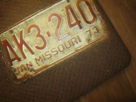 1973 Jan Ak3 243 Missouri License Plate Only One Red And White Ebay