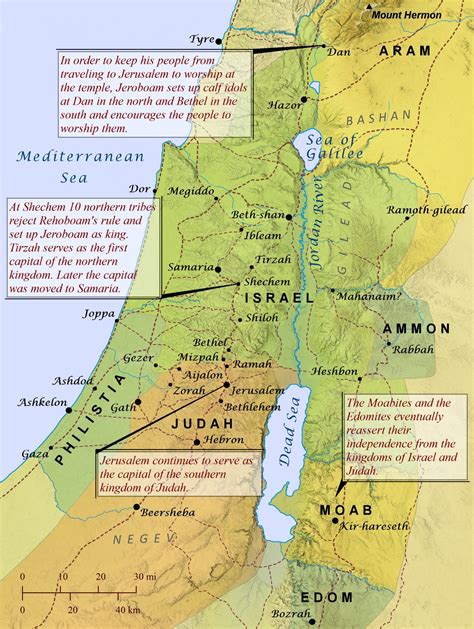 kings israel judah divided kingdom map