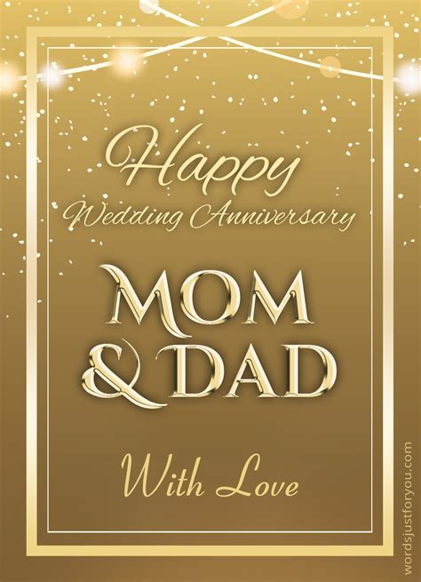 Happy Wedding Anniversary Mom And Dad Card Words Just For You Free