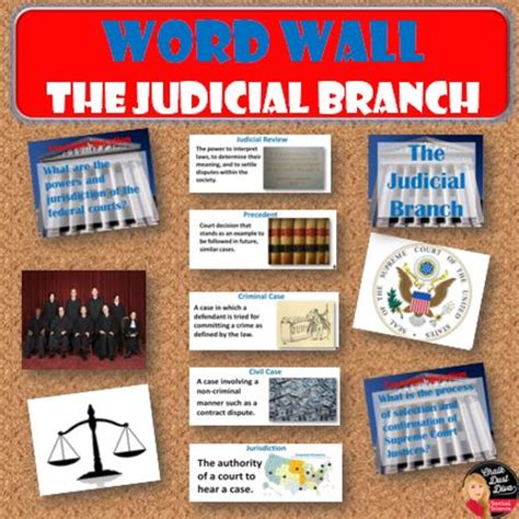 The Judicial Branch Vocabulary Word Wall Posters Civics Word Wall