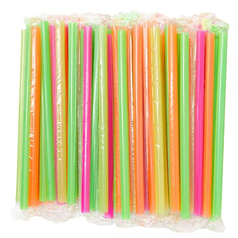 100 Jumbo Drinking Straws Plastic Extra Wide Fat Boba Individually