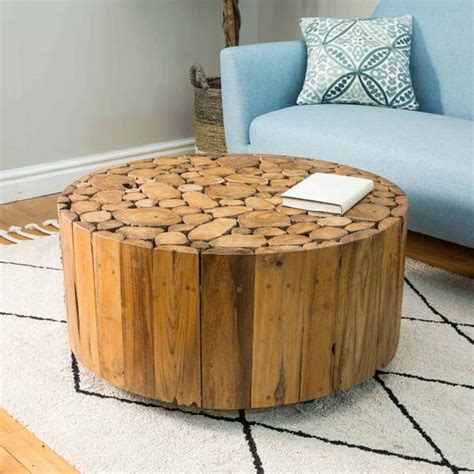 Made from solid indonesian teak, the classic rectangular table is truly unique. Round Drum Coffee Table - Reclaimed Teak Root Dia 80cm ...