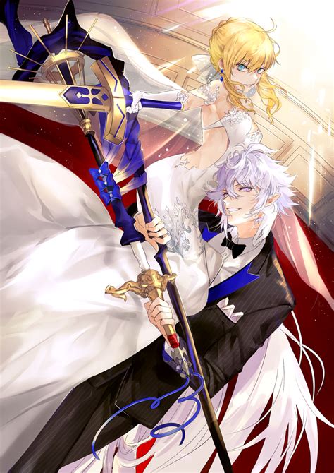 Cosplay, party, carneval, halloween condition. Artoria and Merlin