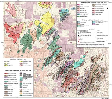 Geologic Map Of The Phoenix Mountains Phoenix Arizona Azgs