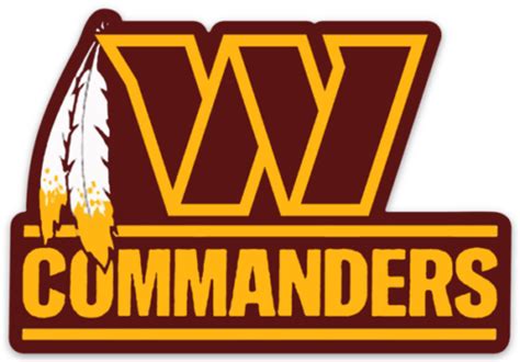 Washington Commanders Name Logo Type W Feathers Die Cut Magnet Ebay