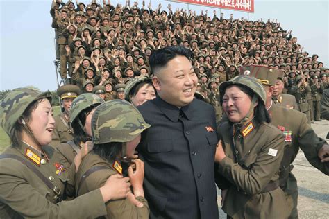 Kim Jong Un Mobbed By Crying Female Soldiers