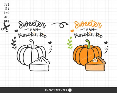 SVG Sweeter Than Pumpkin Pie Quote Pumpkin Svg Fall Svg Etsy