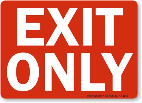 Exit Only Sign, SKU: S-1260