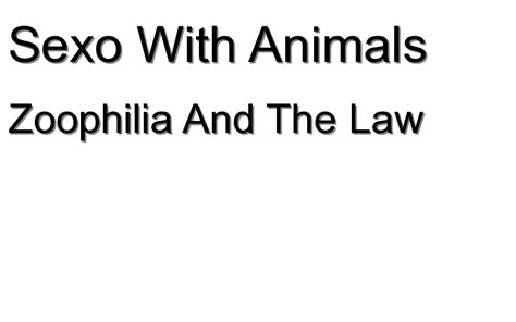 Zoophilia And The Law Sexo With Animals