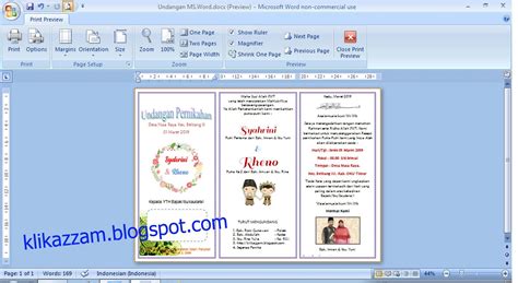 Contoh undangan pernikahan islami.doc microsoft word 2010, microsoft excel,. Contoh Undangan Pernikahan Dengan Microsoft Word - KLIK AZZAM