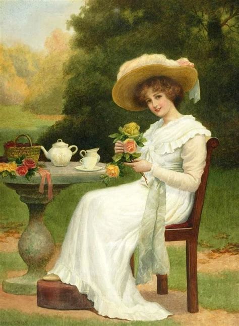 Love This Vintage Picture Lady With Hat At Tea Time Vintage