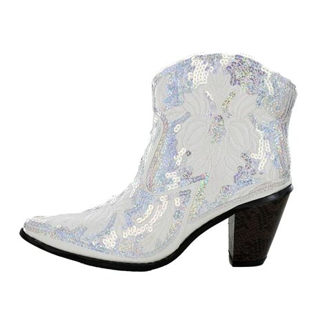 Helens Heart Sequined And Embroidered Ankle Bling Boots In Etsy