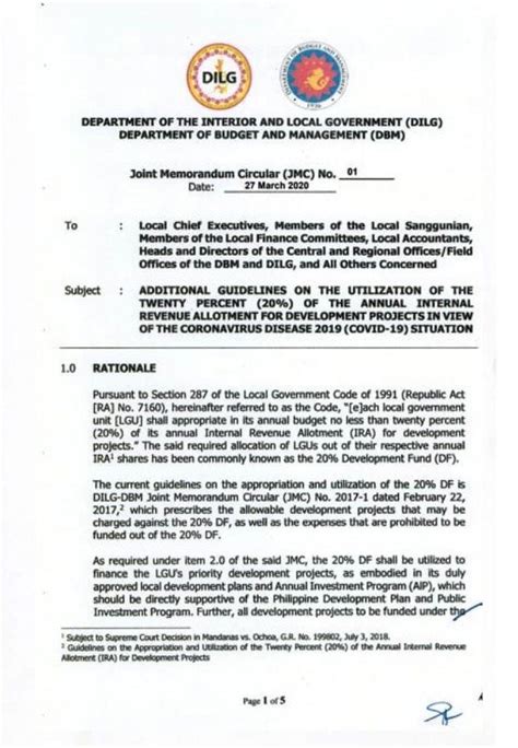 League Of Cities Of The Philippines Dilg And Dbm Joint Memorandum