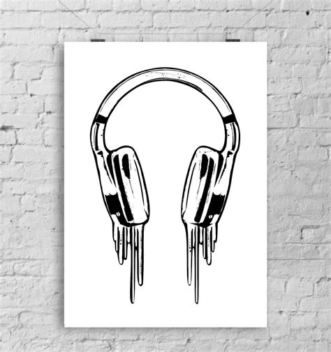 Headphones Open Edition Art Print A3 By Lou Boyce