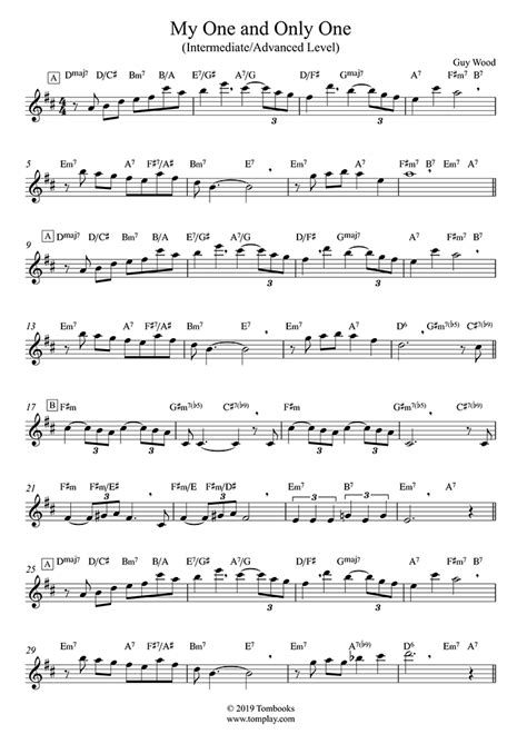 Sample curriculum for intermediate clarinet lessons. Clarinet Sheet Music My One and Only Love (Intermediate ...