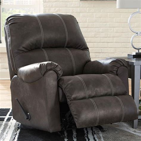 Signature Design By Ashley Kincord Manual Rocker Recliner In Midnight Nfm
