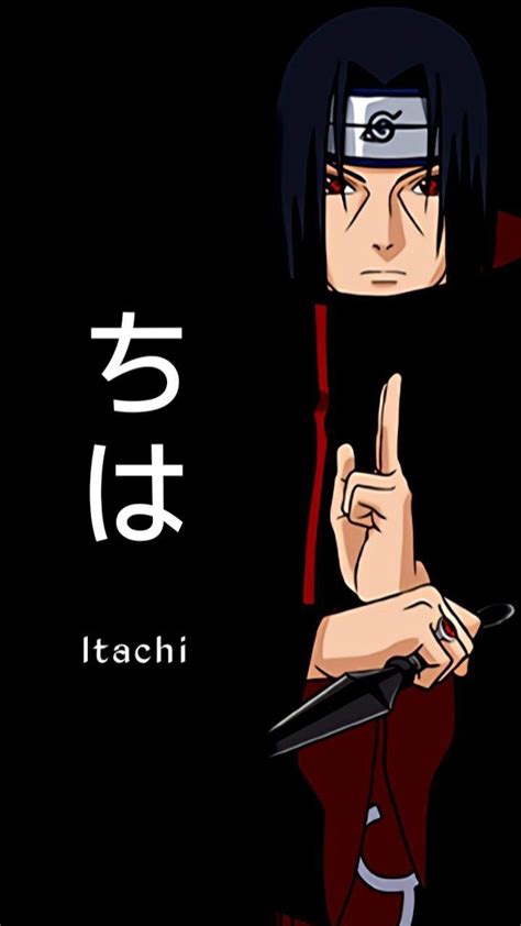 An Anime Character Pointing At Something With The Word Itachi Written