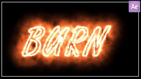 After Effects Burn Text Animation Tutorial Youtube