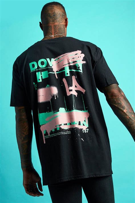Oversized La Graffiti Back Print T Shirt Shirt Design Inspiration