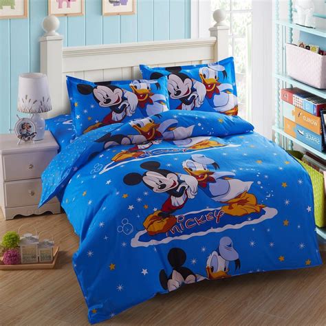 Kids who grew up with mickey mouse cartoons know how amazing they were and you can bring this excitement to your kids bedroom with quality mickey mouse bedding sets. Very Cute Kids Cartoon Bedding set Twin Size 3 piece 100% ...