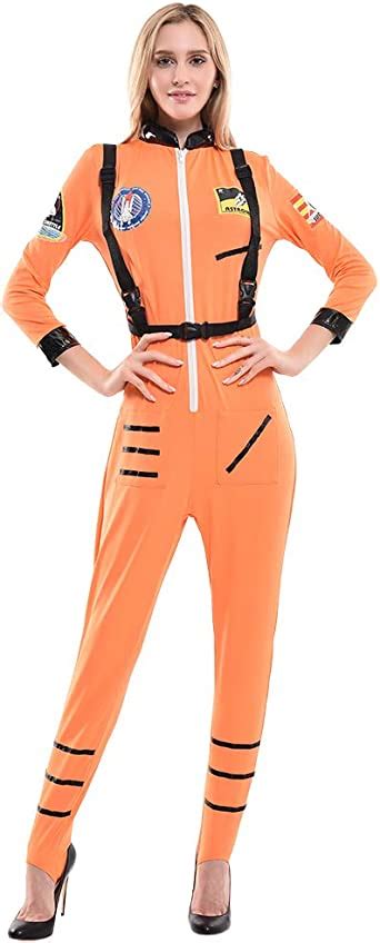 Megartico Halloween Adult Orange Space Astronaut Costumes